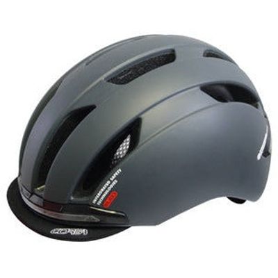 Qtcycletech Qt cycle tech helm led inmold urban flux mat d/grijs 52-58 cm 2810388