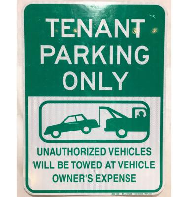 Tenant Parking Only Straatbord - Origineel