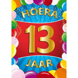 13 jaar verjaardag versiering poster - 59 x 84 cm - leeftijd feestartikelen