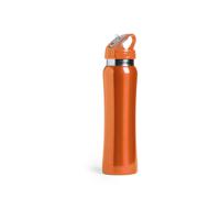 Drinkfles/waterfles Powerline - 800 ml - metallic oranje - RVS metaal - Sportfles bidon - thumbnail