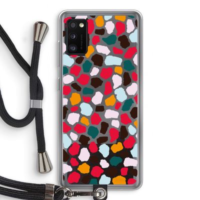 Colored Giraffe: Samsung Galaxy A41 Transparant Hoesje met koord