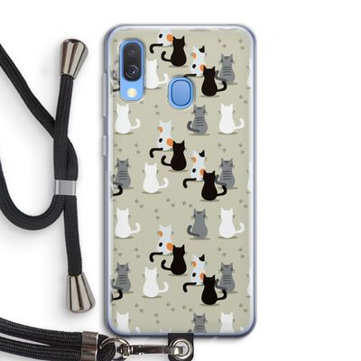 Katten: Samsung Galaxy A40 Transparant Hoesje met koord