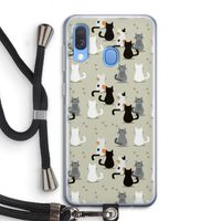 Katten: Samsung Galaxy A40 Transparant Hoesje met koord