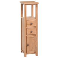 Hoekkast 26x26x94 cm massief eikenhout