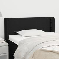 Hoofdbord met randen 83x16x78/88 cm stof zwart