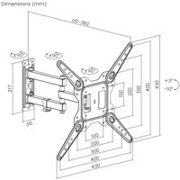 Maclean TV- of monitorsteun, universeel, max VESA 400x400, 23-55", 30kg, zwart, MC-701N