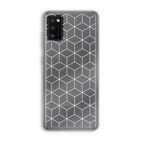 Zwart-witte kubussen: Samsung Galaxy A41 Transparant Hoesje