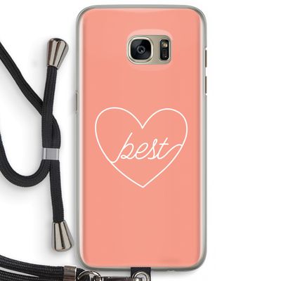 Best heart: Samsung Galaxy S7 Edge Transparant Hoesje met koord