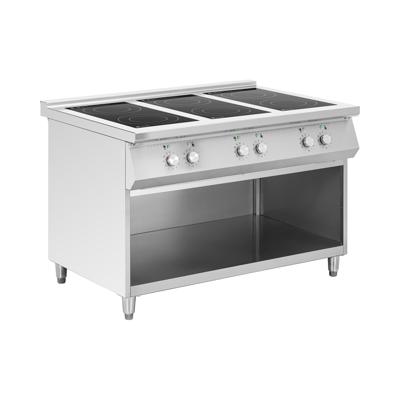 Inductiekookplaat - met open bodem - 6 kookplaten - 25,5 kW - tot 260 °C - RVS - Royal Catering