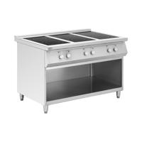 Inductiekookplaat - met open bodem - 6 kookplaten - 25,5 kW - tot 260 °C - RVS - Royal Catering