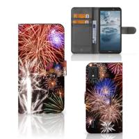 Nokia C2 2nd Edition | Wallet Case | met Pasjes | Vuurwerk