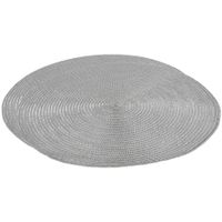 Set van 2x stuks ronde placemats metallic zilver look diameter 38 cm - thumbnail