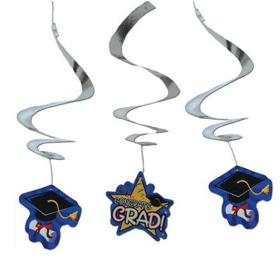 Geslaagd feestartikelen - Hangdecoraties - 6x stuks - 50 cm - Plafond versieringen - papier