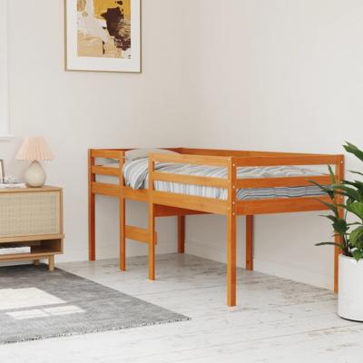 Hoogslaper massief grenenhout wasbruin 90x190 cm