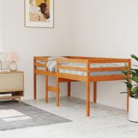 Hoogslaper massief grenenhout wasbruin 90x190 cm