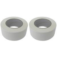 Ducttape rol - 2x - wit - 50mm x 50 meter - klussentape - stevig plakband