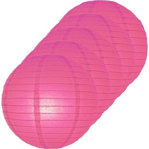 5x Fuchsia roze bol lampionnen 25 cm   -