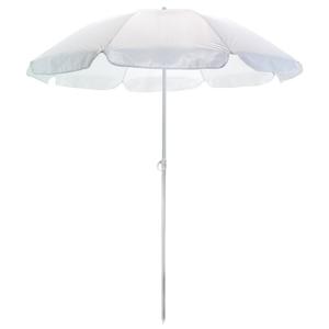 Strand/tuin parasol - wit - dia 145 cm - Verstelbaar - Zonbescherming - polyester