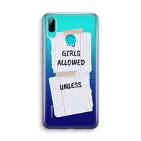 No Girls Allowed Unless: Huawei P Smart (2019) Transparant Hoesje