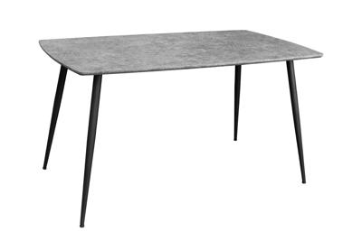 Eettafel APARTMENT 140 cm, grijze steenlook met zwart metalen frame - 47066