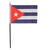 Cuba - mini vlaggetje van 10 x 15 cm op stokje - Landen vlag - H27 cm