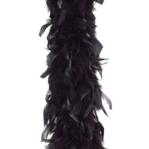 Carnaval verkleed veren Boa kleur zwart 180 cm   -