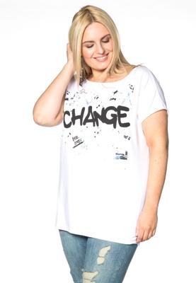 Yoek Wijd shirt CHANGE | Wit | Maat L