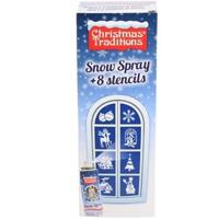 Kerst raamsjablonen - 8x st - incl. sneeuwspray 150 ml - raamversiering