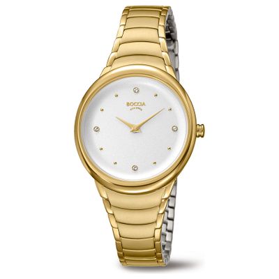 Boccia 3276-14 Horloge Titanium goudkleurig-wit 32 mm