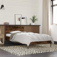 Bedframe bewerkt hout en metaal gerookt eikenkleurig 100x200 cm