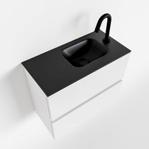 Toiletmeubel Mondiaz Ada | 60 cm | Meubelkleur Talc | Lex wastafel Urban Rechts | 1 kraangat