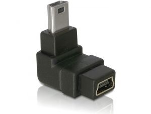 Delock 65097 Adapter USB-B mini 5-pins male naar female 90° schuin