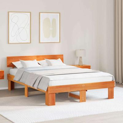 Bedframe met hoofdeinde Wasbruin 160 x 200 cm Grenenhout