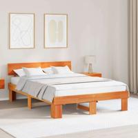 Bedframe met hoofdeinde Wasbruin 160 x 200 cm Grenenhout