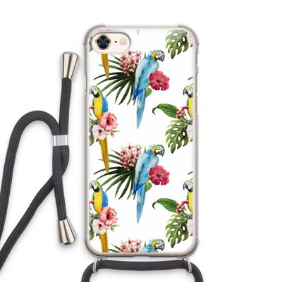 Kleurrijke papegaaien: iPhone 7 Transparant Hoesje met koord