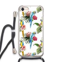Kleurrijke papegaaien: iPhone 7 Transparant Hoesje met koord
