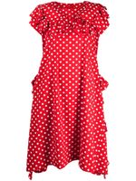 Comme Des Garçons Comme Des Garçons robe volantée à pois - Rouge - thumbnail