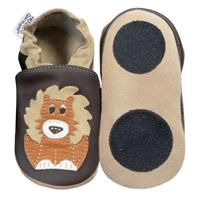 Hobea babyslofjes extra antislip Löwe dunkelbraun-24-25