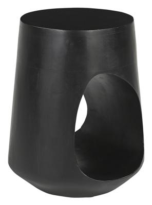 Artistiq Ronde Bijzettafel 'Khaleel' Mangohout, 32cm, kleur Zwart