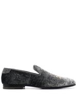 Philipp Plein mocassins en velours à broderies - Gris - thumbnail