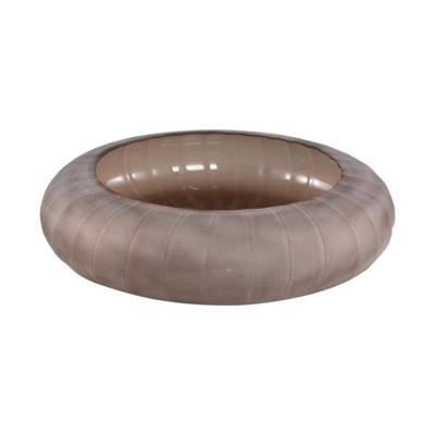 Levente Sand glazen ronde kom met ribbels