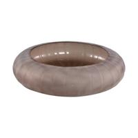 Levente Sand glazen ronde kom met ribbels