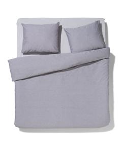 HEMA Dekbedovertrek Chambray 200x200/220 Lichtgrijs (lichtgrijs)