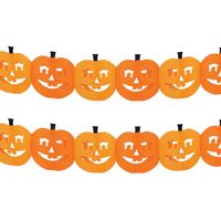 5x stuks halloween feestslinger pompoenen 3 meter van papier