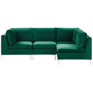 Beliani EVJA - Modulaire Sofa-Groen-Fluweel