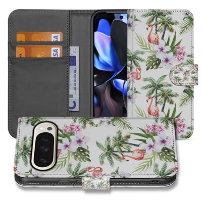 Flamingo Palms Google Pixel 10 | 10 Pro | Book Case | Portemonnee hoesje