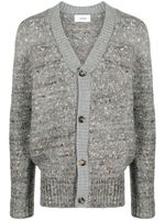 Lardini cardigan à bords nervurés - Gris - thumbnail