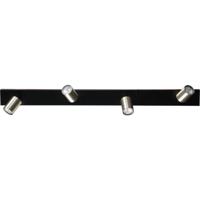 Masterlight Zwarte plafondlampBounce met 4 nikkel spots - 5491-05-37-100-4