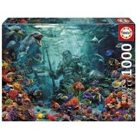 Puzzel Educa Poseidon in a Coral Reef