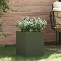 Tuin Bloempot Olijfgroen 32 x 32 x 40 cm Koudgewalst staal